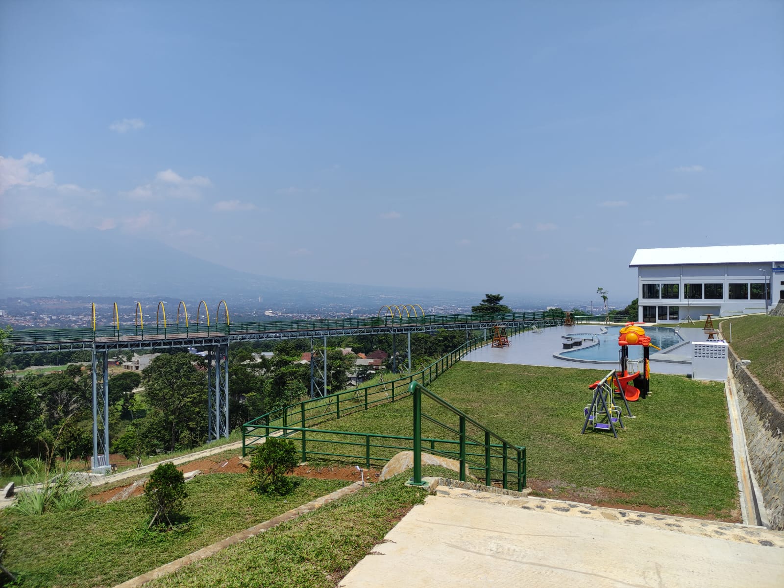 Pool Area with Bridge